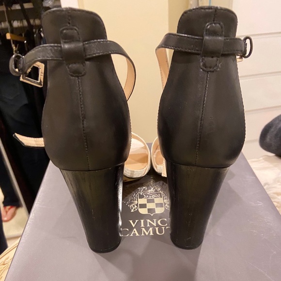 Vince Camuto Black & White Ankle Block Heel - VC Velenza - Picture 2 of 6